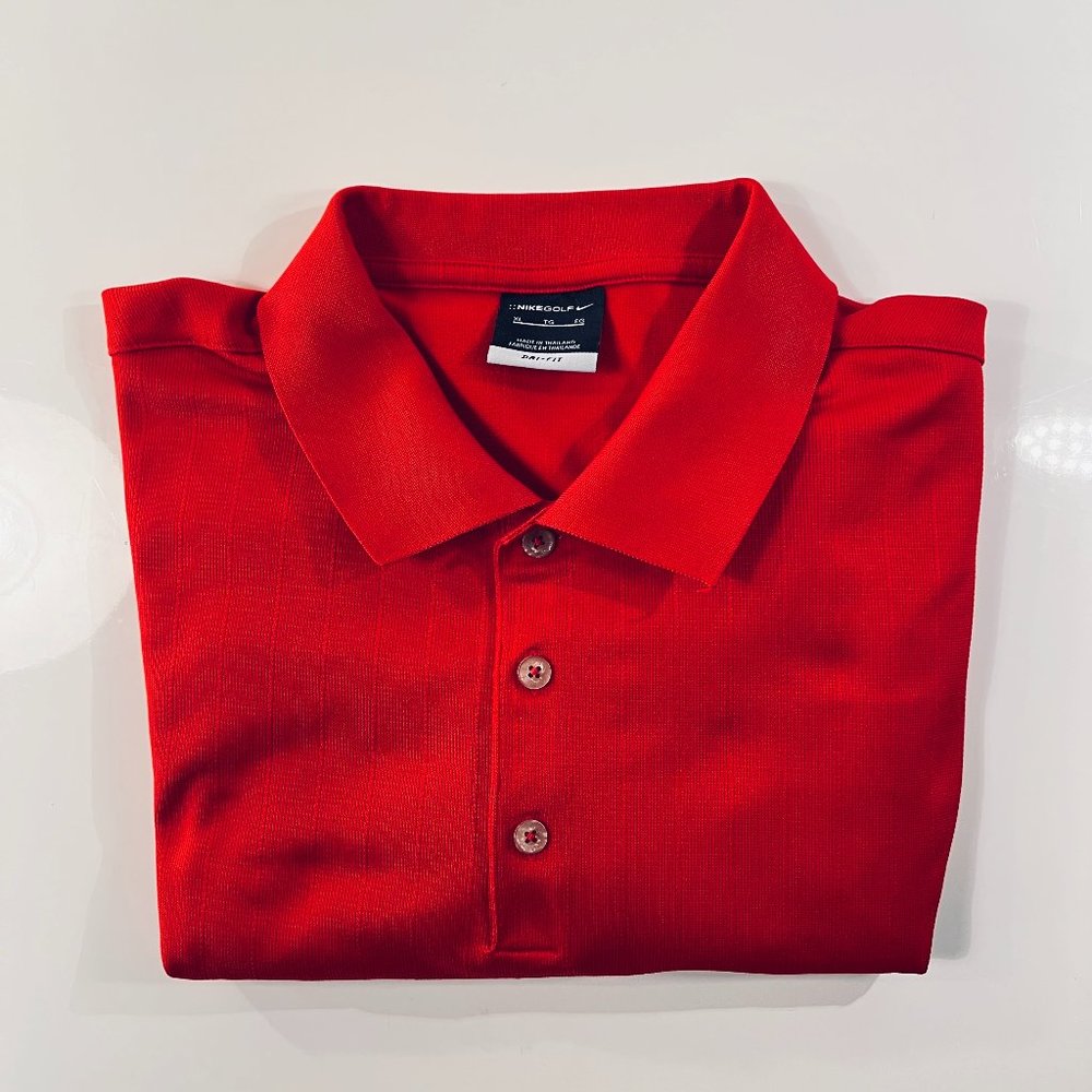 NIKE GOLF DRI-FIT Red Polo Shirt (XL)
